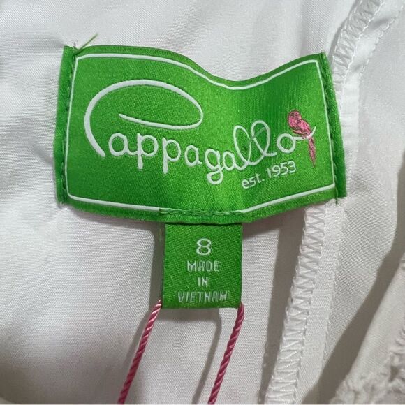 Pappagallo White Eyelet Tank Dress Womens 8 Embroidered A Line Cotton Back Zip - Picture 6 of 8
